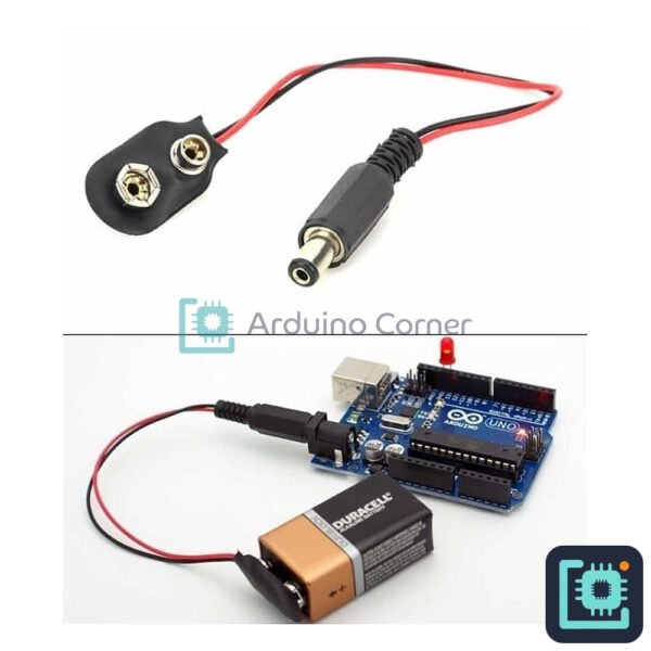 9V Battery Snap Connector with DC Jack