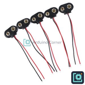 9V Battery Clip Snap Connector (T-Type, with Leads)