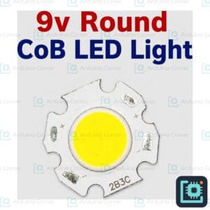 9V round COB LED light on aluminium star PCB, high brightness