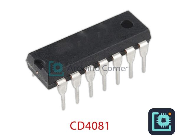 4081 Quad 2-Input AND Gate IC (CMOS, DIP-14)