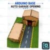 Arduino automatic garage door opening project — wooden smart garage model with road