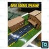 Arduino automatic garage door opening project — wooden smart garage model with road