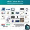 Arduino Uno starter kit with component box — 100+ parts including LCD, sensors, motors and breadboard