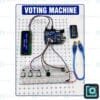 Arduino voting machine project — Arduino Uno with 16x2 LCD, push buttons and breadboard