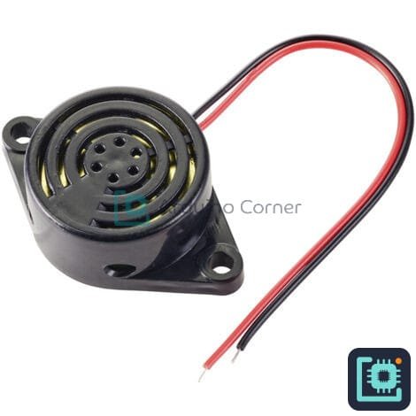 White Active Buzzer (3–24V, Continuous Tone, with Wires)