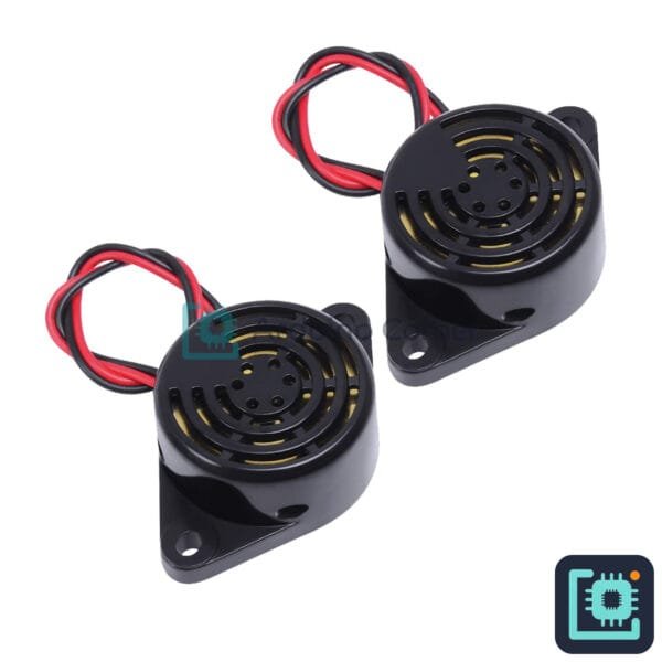 White Active Buzzer (3–24V, Continuous Tone, with Wires)