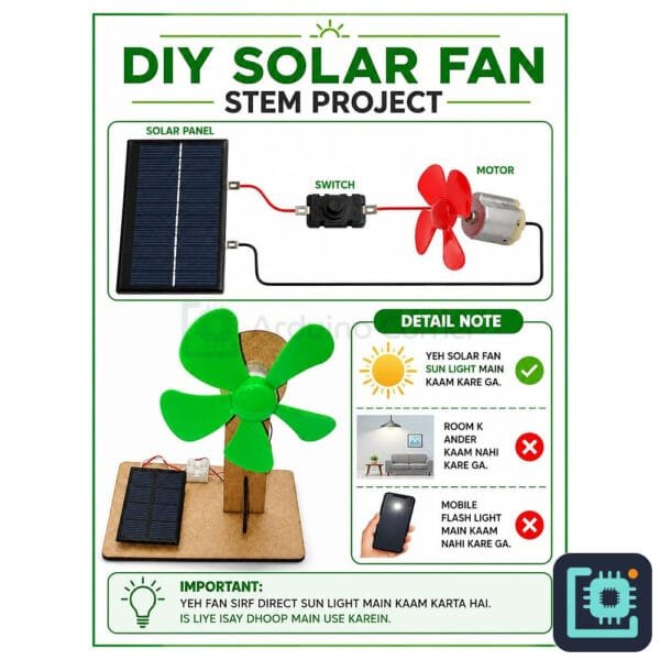 DIY Solar Fan STEM Kit — Solar-Powered Fan (Runs on Sunlight, No Battery)