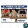DIY solar home STEM project kit — wooden model house with solar panel, fan and LED light
