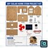 DIY solar home STEM project kit — wooden model house with solar panel, fan and LED light