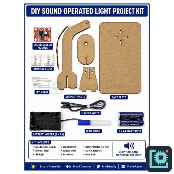 DIY Sound-Operated Light Kit — Clap-Activated Lamp (STEM Project)