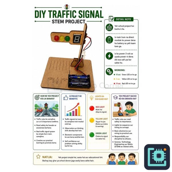 DIY Traffic Signal STEM Kit — Working Traffic Light with Countdown