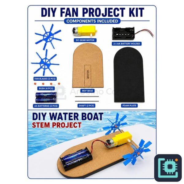 DIY Water Boat STEM Kit — Motorized Paddle Boat (Science Project)