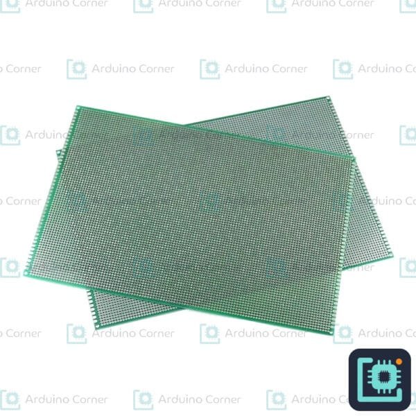 Double-Sided Green Veroboard 8x12 cm — Fiberglass Perfboard / Prototyping PCB