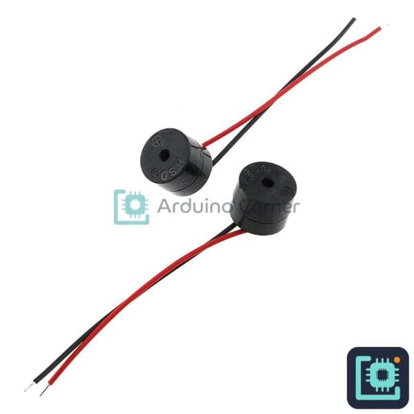 Black Buzzer (6–12V, with Wires)