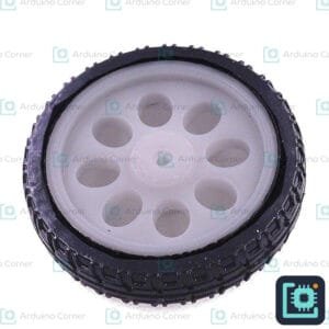 65mm Robot Wheel for TT/BO Gear Motor (Black Tyre, White Rim)