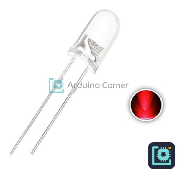 5mm Red LED  (Clear, Pack of 10)