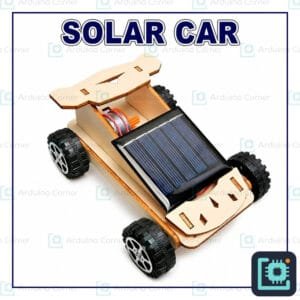 DIY solar car STEM project kit — wooden model car with solar panel and DC motor