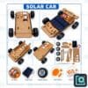 DIY solar car STEM project kit — wooden model car with solar panel and DC motor