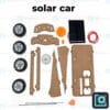 DIY solar car STEM project kit — wooden model car with solar panel and DC motor