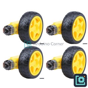 TT Yellow Gear Motor plus Wheel (DC 3–6V) — Set of 4