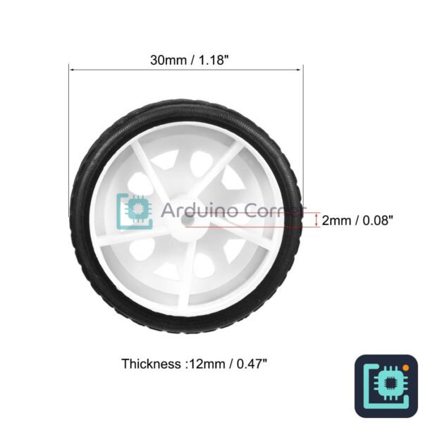 30mm Rubber Toy Wheel (Single Piece)