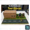 Arduino automatic toll barrier gate project — ultrasonic sensor detects a car and a servo opens the boom gate