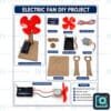 DIY electric fan STEM project kit — wooden table fan powered by a DC motor and AA batteries