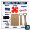 DIY electric fan STEM project kit — wooden table fan powered by a DC motor and AA batteries